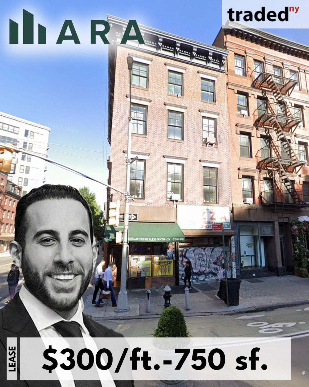 lease 750sf 300psf